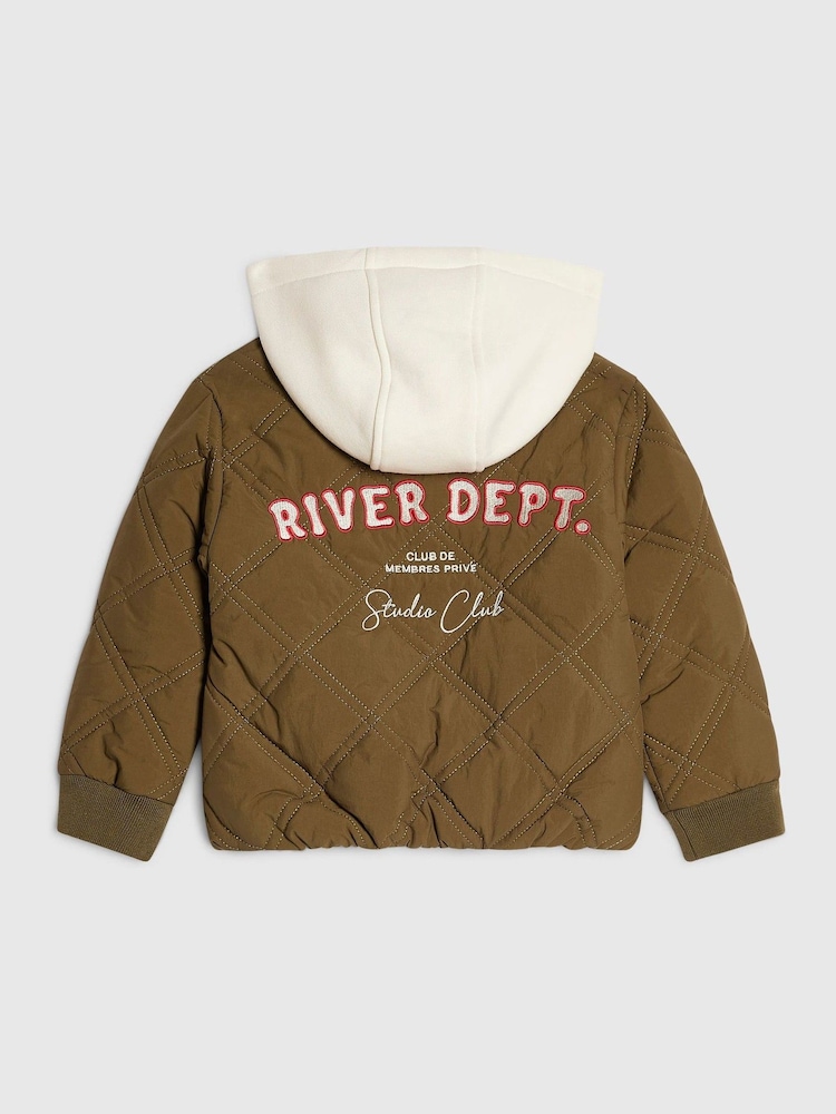 River Island dygsniuota bomber striukė su gobtuvu - 2 paveikslėlis iš 5