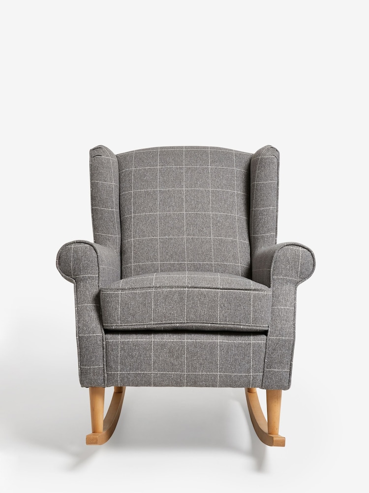 Tweedy Check Lawson Mid Grey Sherlock Rocking Chair - Image 2 of 7
