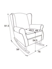 Tweedy Check Lawson Mid Grey Sherlock Rocking Chair - Image 6 of 7