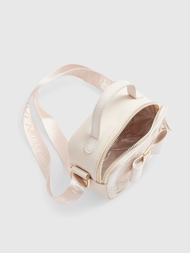 Cream - River Island torba preko tijela s mašnom - Slika 5 od 5