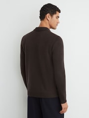 بني - Reiss Daunton 100% Cashmere Half-Button Polo Shirt - صورة 5 من 7