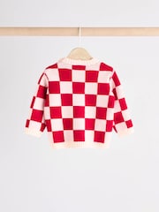 Red Checkerboard Christmas Santa Baby Knitted Top and Leggings Set (0mths-2yrs) - Image 5 of 12