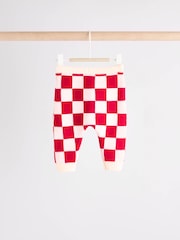 Red Checkerboard Christmas Santa Baby Knitted Top and Leggings Set (0mths-2yrs) - Image 8 of 12