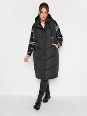 Czarny - Yours Curve Chevron Heavyweight Longline Gilet - Image 3 of 5