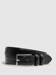 Reiss Black Dante Smooth Leather Belt - Image 1 of 4