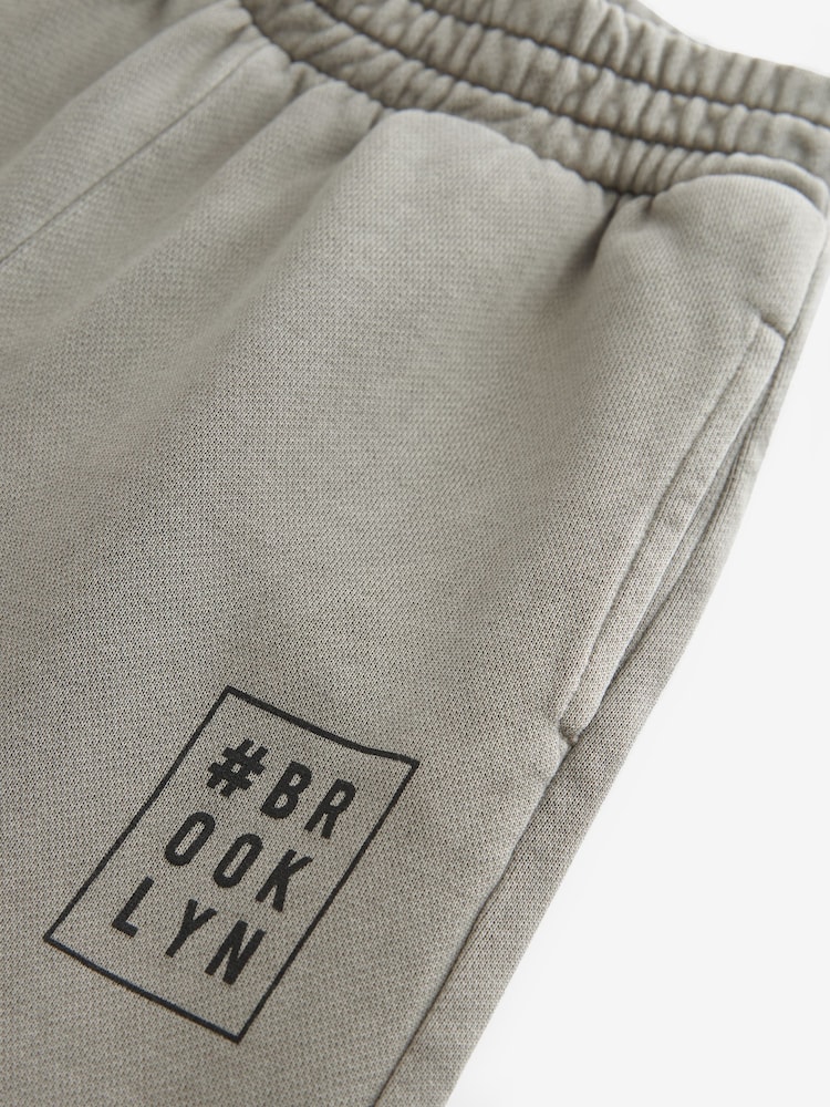 Grey Loose Fit 100% Cotton Garment Dyed Joggers (3-16yrs) - Image 3 of 3