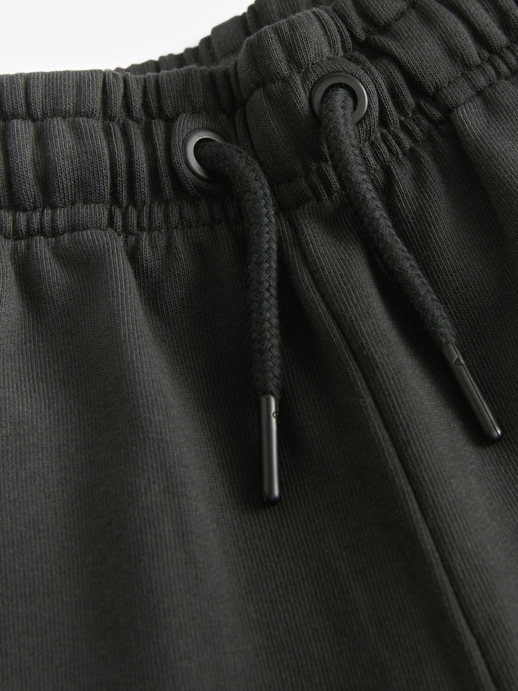 Black 100% Cotton Parachute Style Jersey Joggers (3-16yrs) - Image 3 of 3