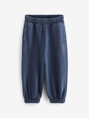 Indigo Blue Loose Fit 100% Cotton Garment Dyed Joggers (3-16yrs) - Image 1 of 3