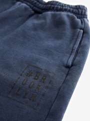 Indigo Blue Loose Fit 100% Cotton Garment Dyed Joggers (3-16yrs) - Image 3 of 3