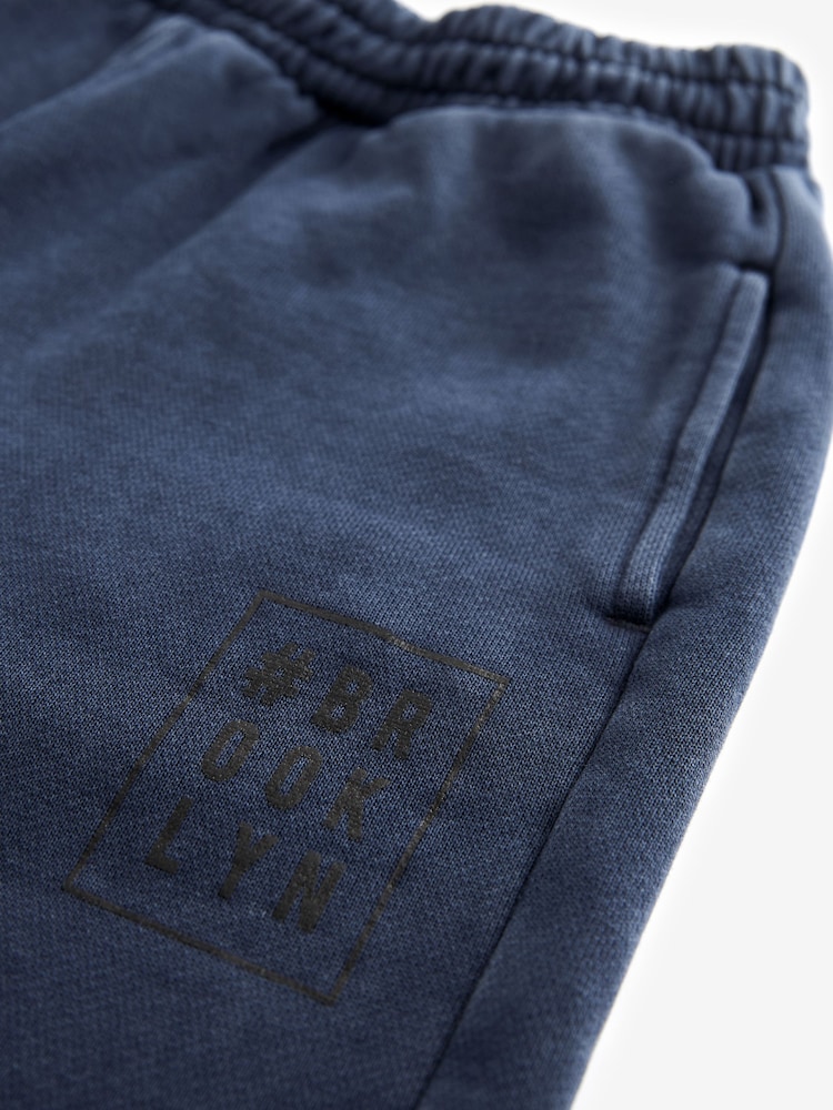 Indigo Blue Loose Fit 100% Cotton Garment Dyed Joggers (3-16yrs) - Image 3 of 3