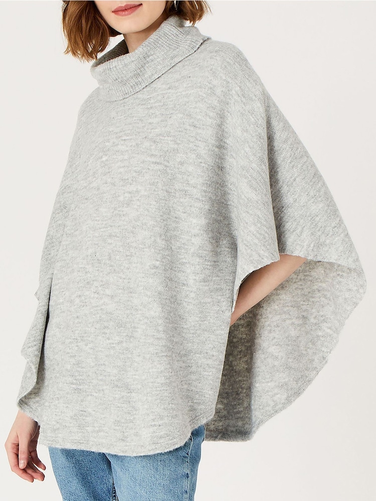 Accessorize Grey Cosy Knit Pullover Poncho - Image 1 of 4