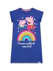 Character Pink/Blue Peppa Pig Pyjamas and Nightdress Set - Image 4 of 5