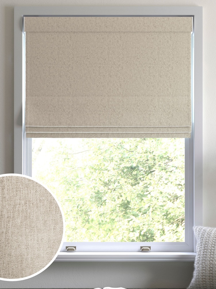 Natural Chenille Made To Measure Roman Blind - Image 1 of 6