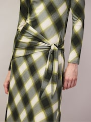 Ro&Zo Green Check Tie Waist Waist Maxi Dress - Image 4 of 7