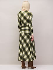 Ro&Zo Green Check Tie Waist Waist Maxi Dress - Image 6 of 7