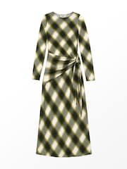 Ro&Zo Green Check Tie Waist Waist Maxi Dress - Image 7 of 7