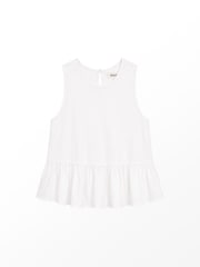 Ro&Zo White Cotton Peplum Top - Image 4 of 4
