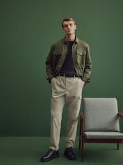 Khaki Green Popper Shacket - Image 3 of 8