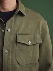 Khaki Green Popper Shacket - Image 5 of 8