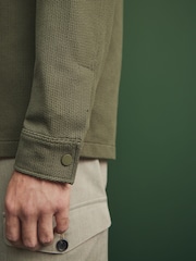Khaki Green Popper Shacket - Image 6 of 8