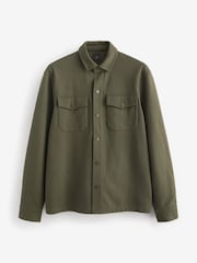Khaki Green Popper Shacket - Image 7 of 8