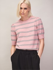 Ro&Zo Pink Knit Jumper With Cashmere And Wool - Image 1 of 4