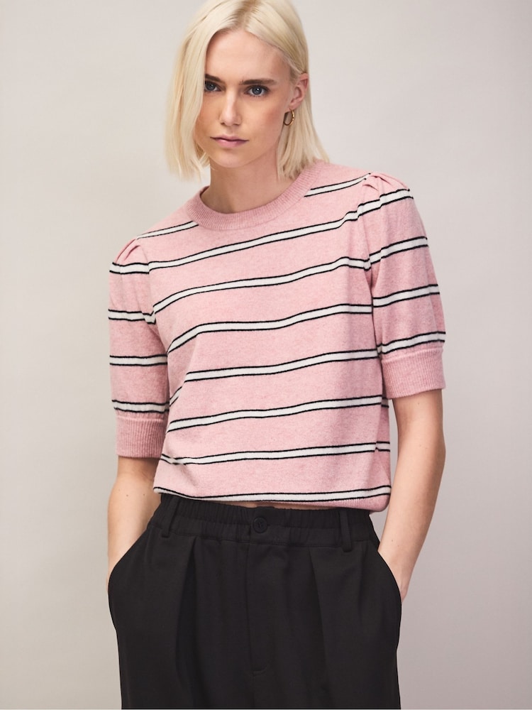 Ro&Zo Pink Knit Jumper With Cashmere And Wool - Image 1 of 4