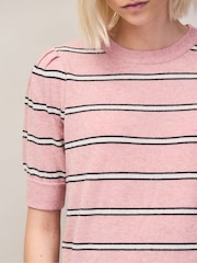 Ro&Zo Pink Knit Jumper With Cashmere And Wool - Image 3 of 4