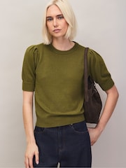Ro&Zo Green Knit Jumper With Cashmere And Wool - Image 1 of 6