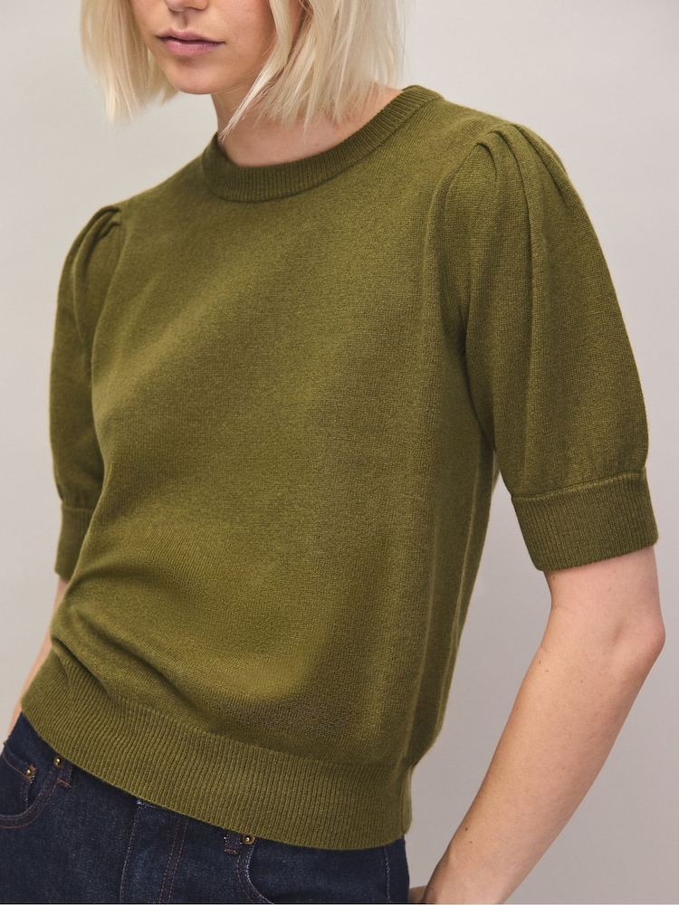 Ro&Zo Green Knit Jumper With Cashmere And Wool - Image 2 of 6