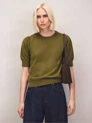 Ro&Zo Green Knit Jumper With Cashmere And Wool - Image 4 of 6