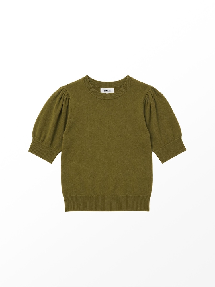 Ro&Zo Green Knit Jumper With Cashmere And Wool - Image 6 of 6