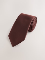 Mahogany Brown Slim Textured Tie - Image 1 of 3
