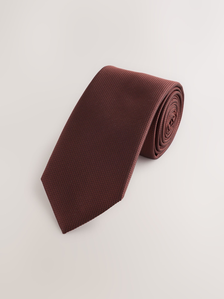 Mahogany Brown Slim Textured Tie - Image 1 of 3 Mahogany Brown Slim Textured Tie - Image 1 of 3
