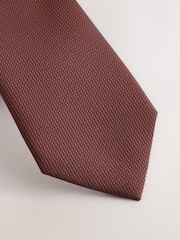 Mahogany Brown Slim Textured Tie - Image 2 of 3