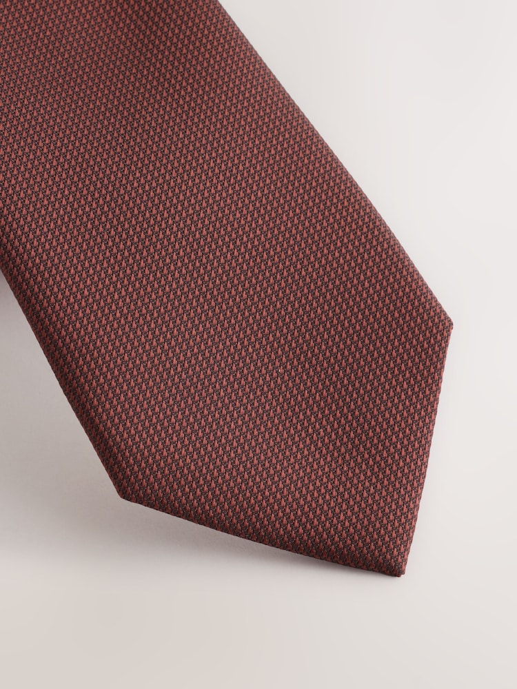 Mahogany Brown Slim Textured Tie - Image 2 of 3 Mahogany Brown Slim Textured Tie - Image 2 of 3