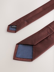 Mahogany Brown Slim Textured Tie - Image 3 of 3