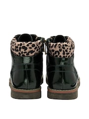 Lotus Green Patent Lace-Up Ankle Boots - Image 3 of 4
