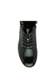 Lotus Green Patent Lace-Up Ankle Boots - Image 4 of 4
