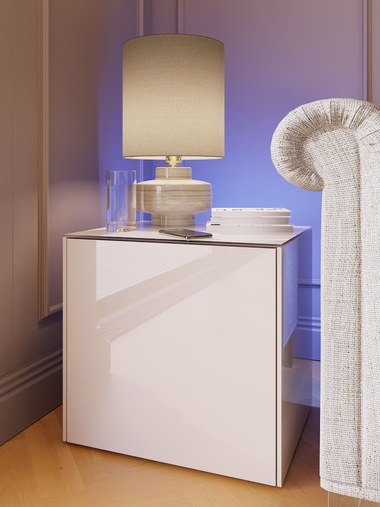 Frank Olsen White Smart LED Side Table - Image 1 of 7