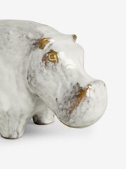 Grey Ceramic Hippo Ornament - Image 3 of 4