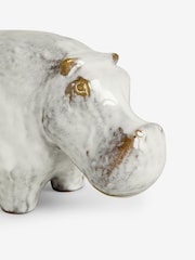 Grey Ceramic Hippo Ornament - Image 4 of 4