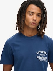 Superdry Mid Blue Copper Label Chest 100% Cotton Graphic T-Shirt - Image 3 of 5