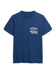 Superdry Mid Blue Copper Label Chest 100% Cotton Graphic T-Shirt - Image 4 of 5