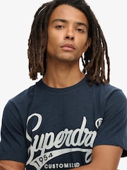 Superdry Black Blue Grit 100% Cotton Copper Label Workwear T-Shirt - Image 3 of 5