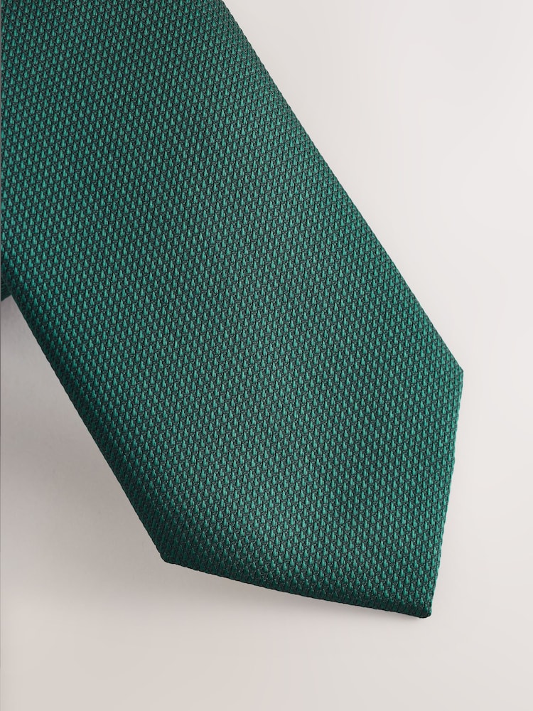 Forest Green Slim Textured Tie - Image 2 of 3 Forest Green Slim Textured Tie - Image 2 of 3