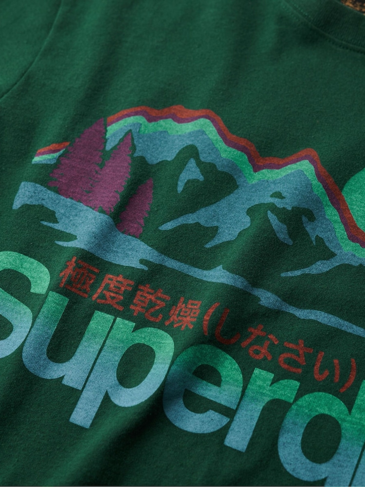 Superdry Green Great Outdoors Graphic T-Shirt - Image 5 of 5