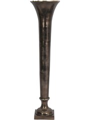 Libra Interiors Pewter Grey Merapi Lava Large Trumpet Vase - Image 2 of 4