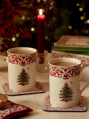 Spode Set of 2 Christmas Tree Coaster & Tin Set - Εικόνα 1 του 2