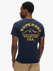 Superdry Blue Lo-Fi Outdoor Graphic T-Shirt - Image 2 of 6